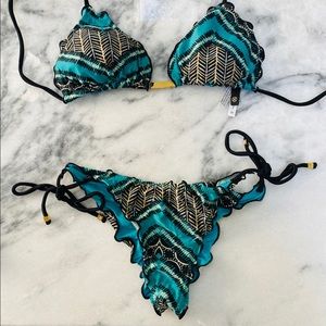 ViX Teal Ripple Cheeky Bikini
